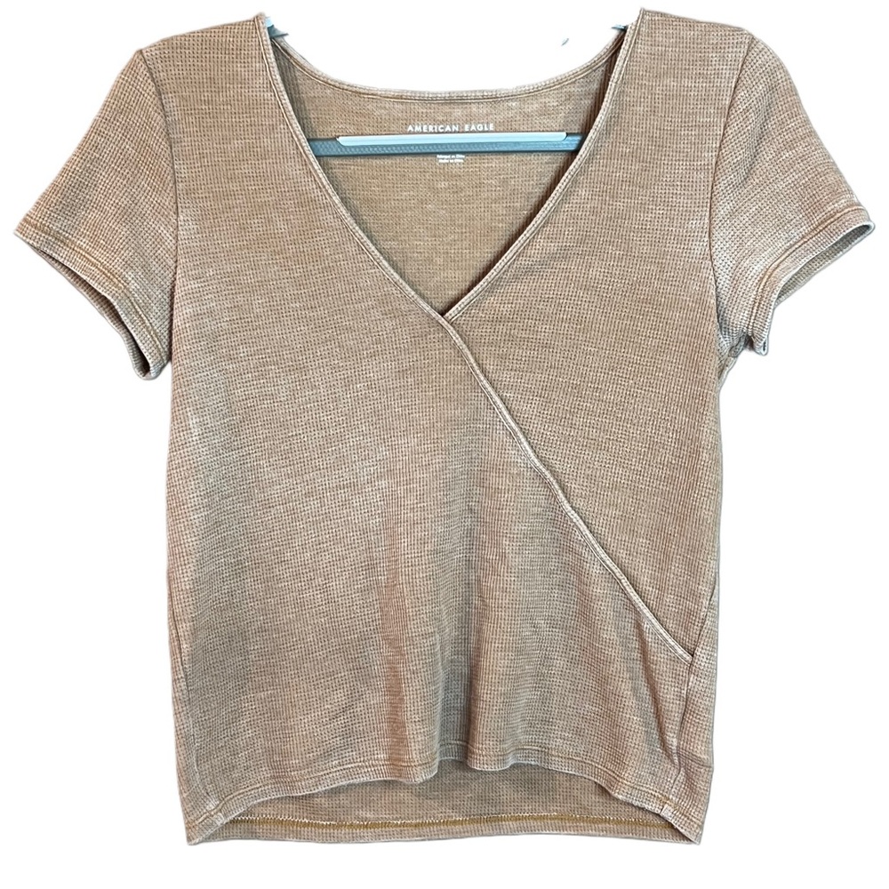 American Eagle short sleeve top, size medium, tan